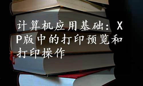 计算机应用基础：XP版中的打印预览和打印操作