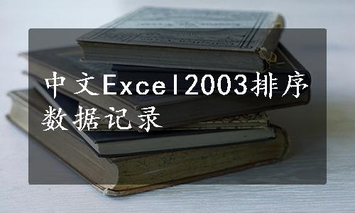 中文Excel2003排序数据记录