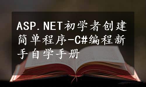 ASP.NET初学者创建简单程序-C#编程新手自学手册