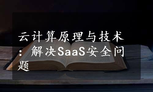 云计算原理与技术：解决SaaS安全问题