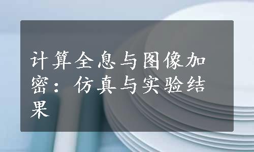 计算全息与图像加密：仿真与实验结果