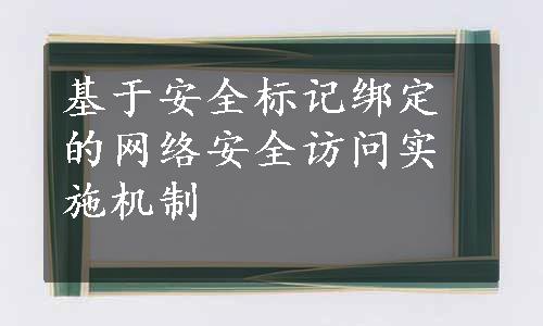 基于安全标记绑定的网络安全访问实施机制