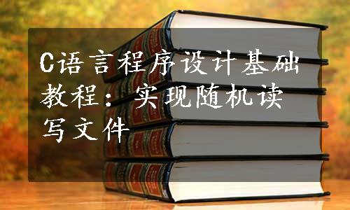 C语言程序设计基础教程：实现随机读写文件