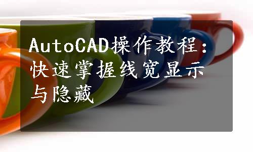 AutoCAD操作教程：快速掌握线宽显示与隐藏