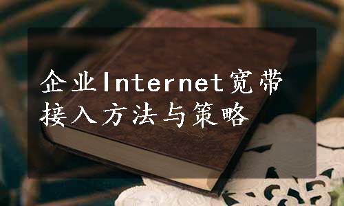 企业Internet宽带接入方法与策略