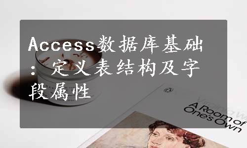 Access数据库基础：定义表结构及字段属性