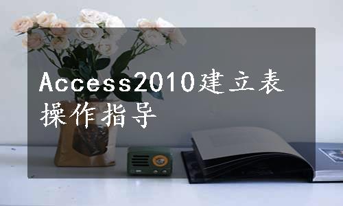 Access2010建立表操作指导