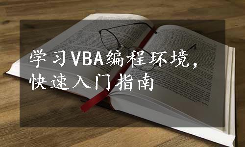 学习VBA编程环境，快速入门指南