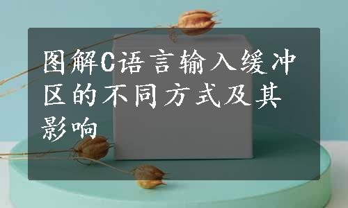 图解C语言输入缓冲区的不同方式及其影响