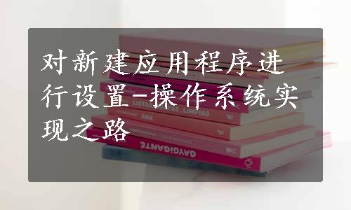 对新建应用程序进行设置-操作系统实现之路