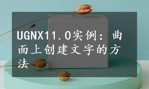 UGNX11.0实例：曲面上创建文字的方法