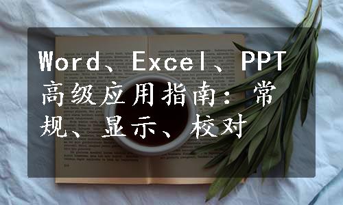 Word、Excel、PPT高级应用指南：常规、显示、校对