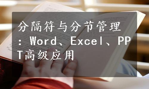 分隔符与分节管理：Word、Excel、PPT高级应用