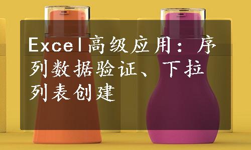 Excel高级应用：序列数据验证、下拉列表创建