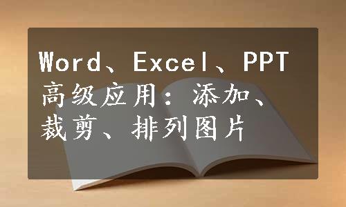 Word、Excel、PPT高级应用：添加、裁剪、排列图片