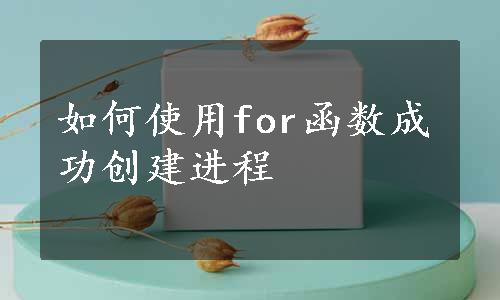 如何使用for函数成功创建进程