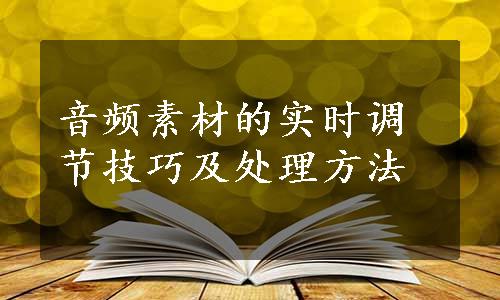 音频素材的实时调节技巧及处理方法