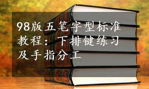 98版五笔字型标准教程：下排键练习及手指分工