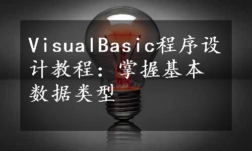 VisualBasic程序设计教程：掌握基本数据类型