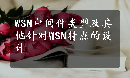 WSN中间件类型及其他针对WSN特点的设计