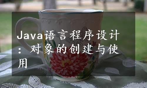 Java语言程序设计：对象的创建与使用