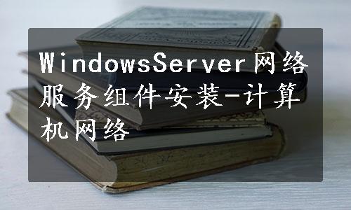 WindowsServer网络服务组件安装-计算机网络