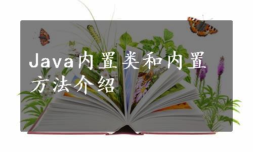 Java内置类和内置方法介绍