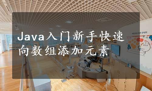 Java入门新手快速向数组添加元素