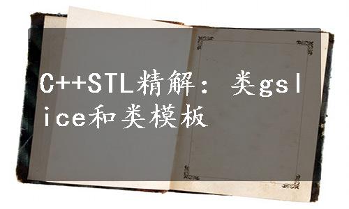 C++STL精解：类gslice和类模板