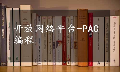 开放网络平台-PAC编程