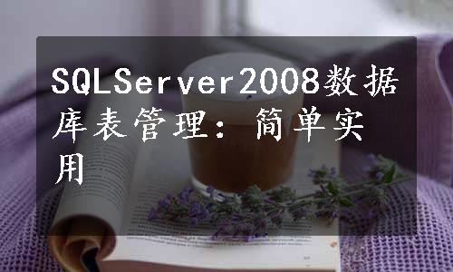 SQLServer2008数据库表管理：简单实用