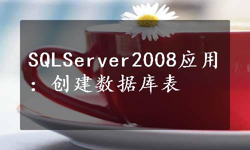 SQLServer2008应用：创建数据库表