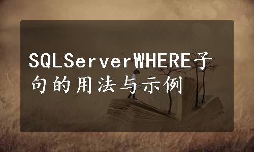 SQLServerWHERE子句的用法与示例