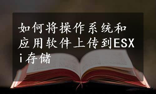 如何将操作系统和应用软件上传到ESXi存储