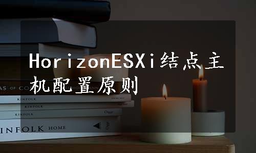 HorizonESXi结点主机配置原则