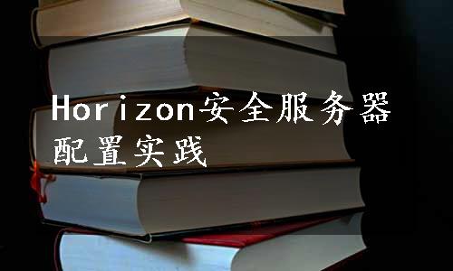 Horizon安全服务器配置实践