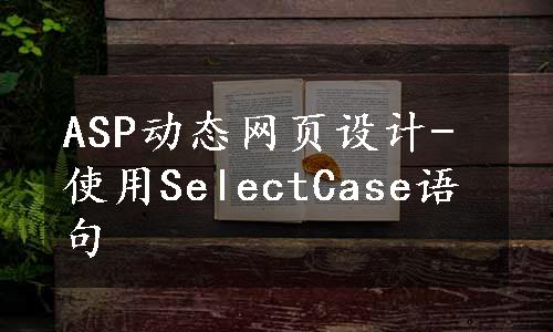 ASP动态网页设计-使用SelectCase语句