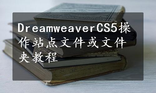 DreamweaverCS5操作站点文件或文件夹教程