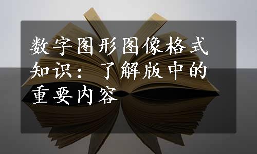 数字图形图像格式知识：了解版中的重要内容