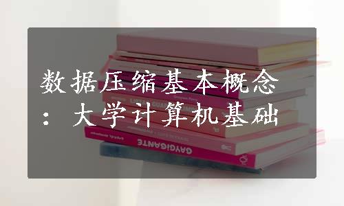 数据压缩基本概念：大学计算机基础