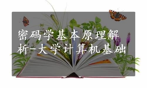 密码学基本原理解析-大学计算机基础