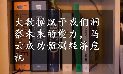 大数据赋予我们洞察未来的能力，马云成功预测经济危机