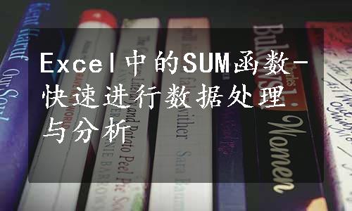 Excel中的SUM函数-快速进行数据处理与分析