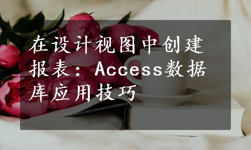 在设计视图中创建报表：Access数据库应用技巧