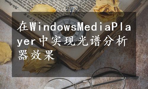 在WindowsMediaPlayer中实现光谱分析器效果