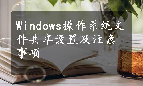 Windows操作系统文件共享设置及注意事项