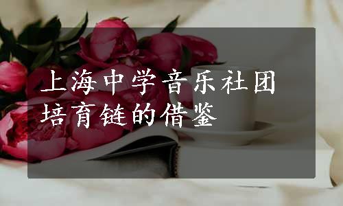 上海中学音乐社团培育链的借鉴