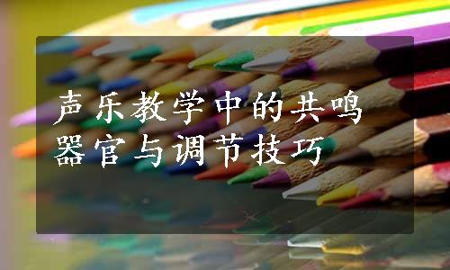 声乐教学中的共鸣器官与调节技巧