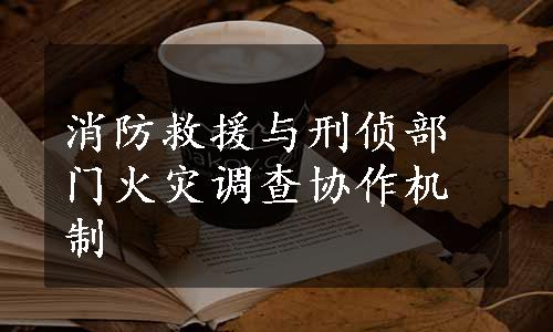 消防救援与刑侦部门火灾调查协作机制