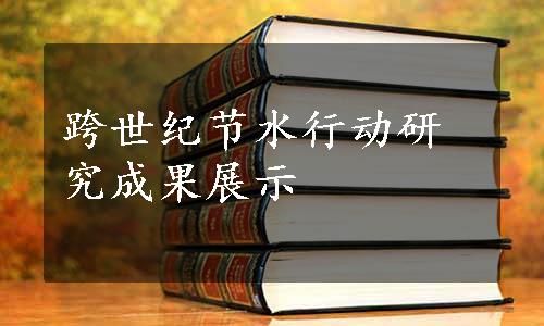 跨世纪节水行动研究成果展示